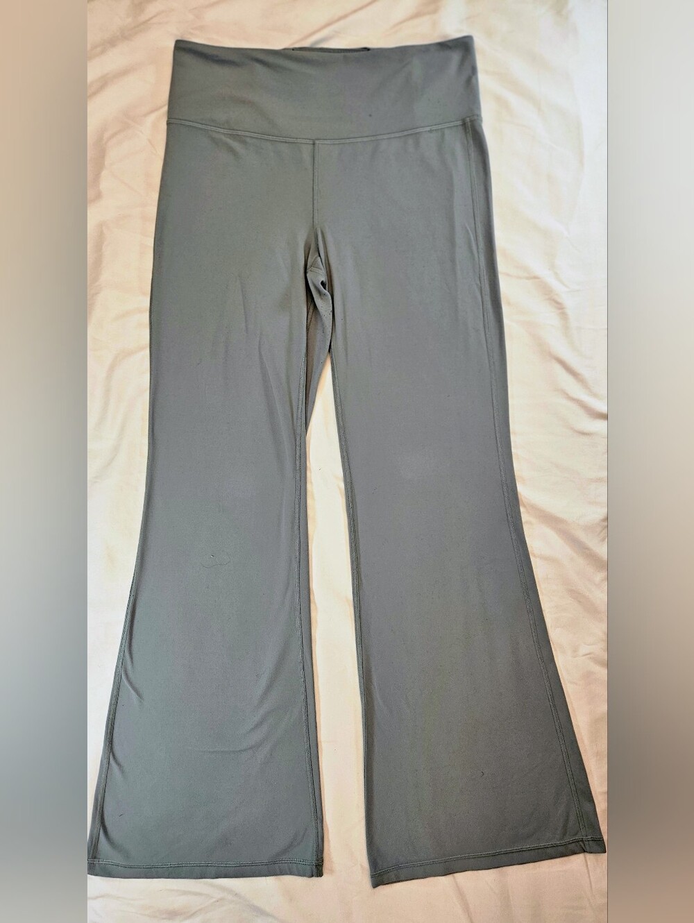 Athleta Womens Gray Pull On Elastic Waist Elation Flare Yoga Pants Size Large